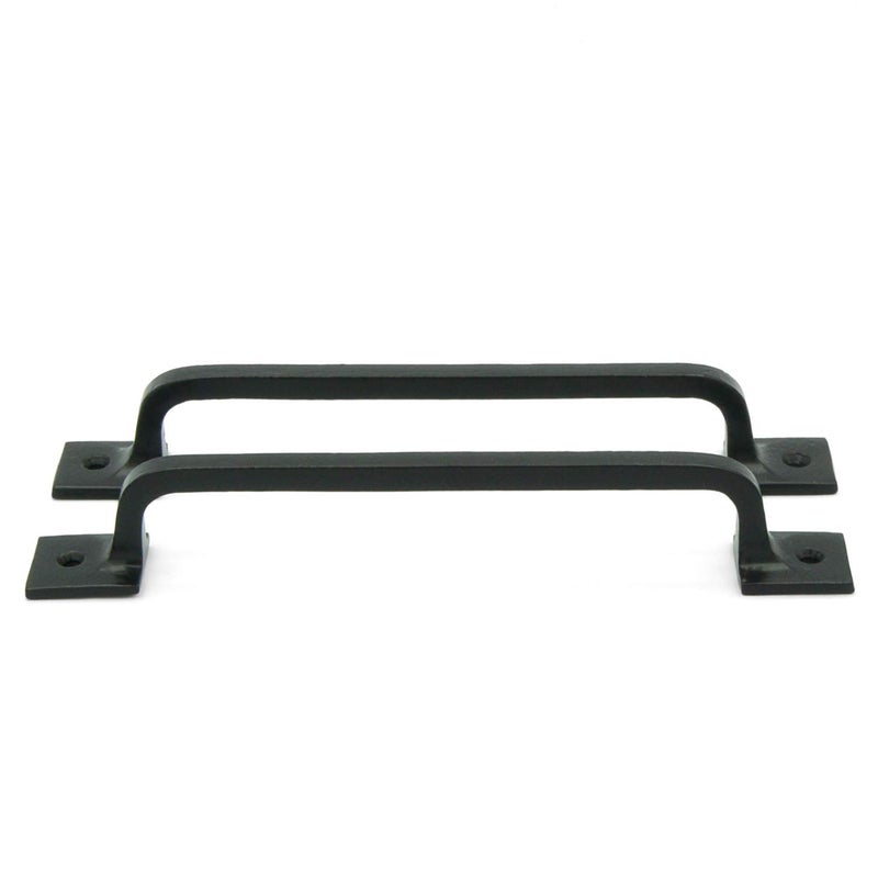 CRAFTSMAN ROAD مقابض سحب من الحديد الزهر الأسود من CRAFTSMAN ROAD مقاس 9 بوصات (مجموعة قاعدة مربعة مكونة من 2) - مقابض أبواب الخزانة ومقابض البوابة وسحب مقابض أبواب الحظيرة - Image 2